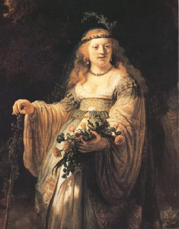 REMBRANDT Harmenszoon van Rijn flora (mk33) oil painting image